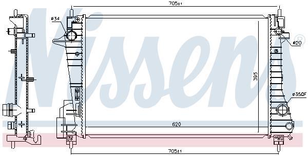 Radiateur moteur (Radiateur de refroidissement) NISSENS ref. 606455