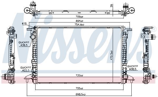 Radiateur moteur (Radiateur de refroidissement) NISSENS 606462
