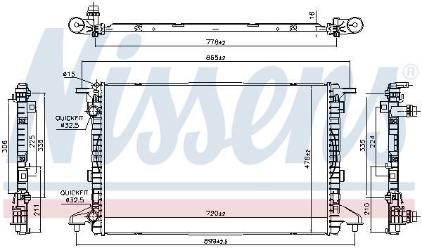 Radiateur moteur (Radiateur de refroidissement) NISSENS 606463
