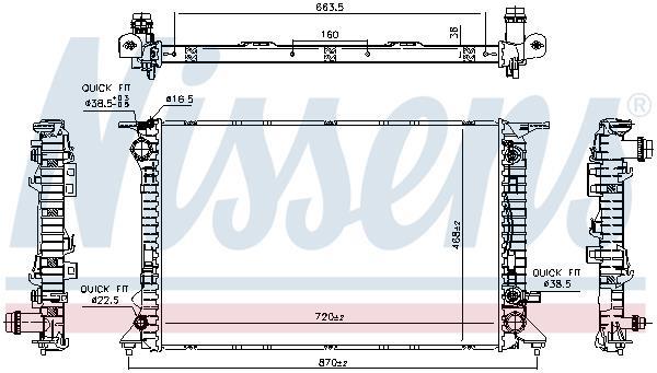 Radiateur moteur (Radiateur de refroidissement) NISSENS 606466