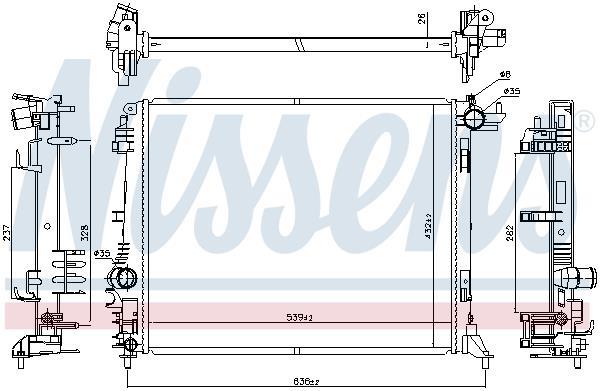 Radiateur moteur (Radiateur de refroidissement) NISSENS 606473