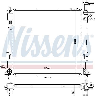 Radiateur moteur (Radiateur de refroidissement) NISSENS 606488