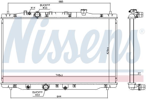 Radiateur moteur (Radiateur de refroidissement) NISSENS 606522