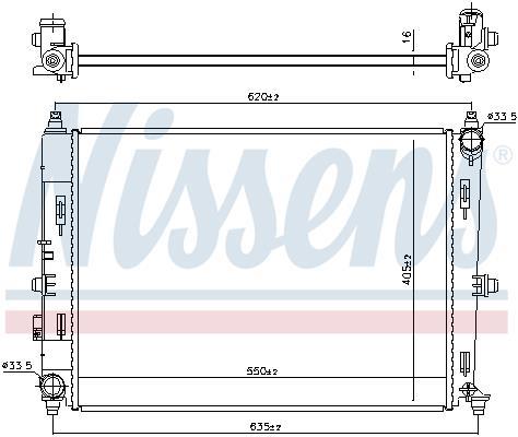 Radiateur moteur (Radiateur de refroidissement) NISSENS 606528