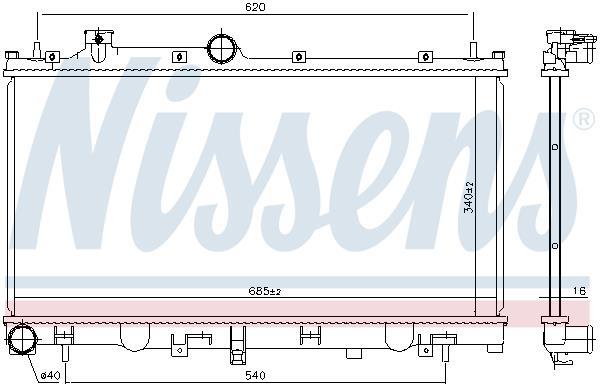 Radiateur moteur (Radiateur de refroidissement) NISSENS 606532