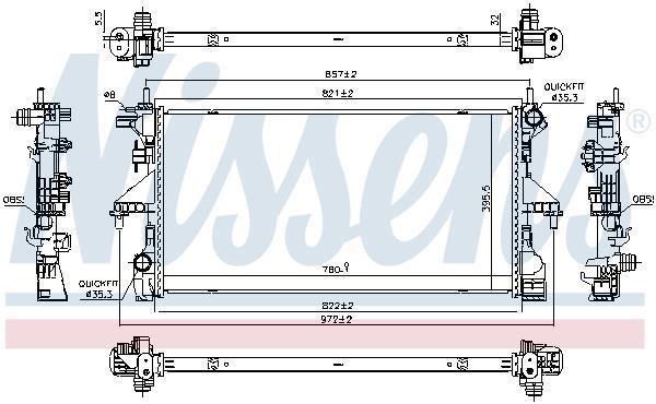 Radiateur moteur (Radiateur de refroidissement) NISSENS 606538