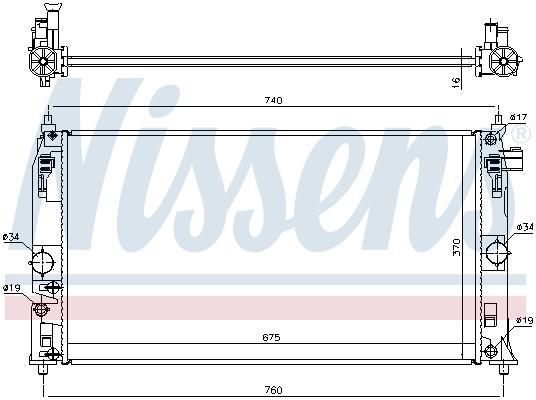 Radiateur moteur (Radiateur de refroidissement) NISSENS 606543