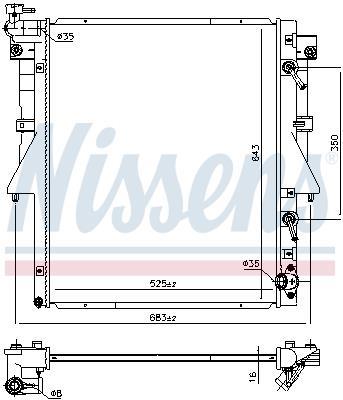 Radiateur moteur (Radiateur de refroidissement) NISSENS 606548