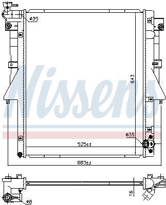 Radiateur moteur (Radiateur de refroidissement) NISSENS 606549