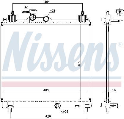Radiateur moteur (Radiateur de refroidissement) NISSENS 606550
