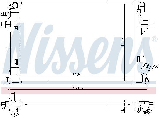Radiateur moteur (Radiateur de refroidissement) NISSENS 606552