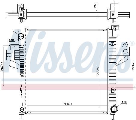 Radiateur moteur (Radiateur de refroidissement) NISSENS 606555