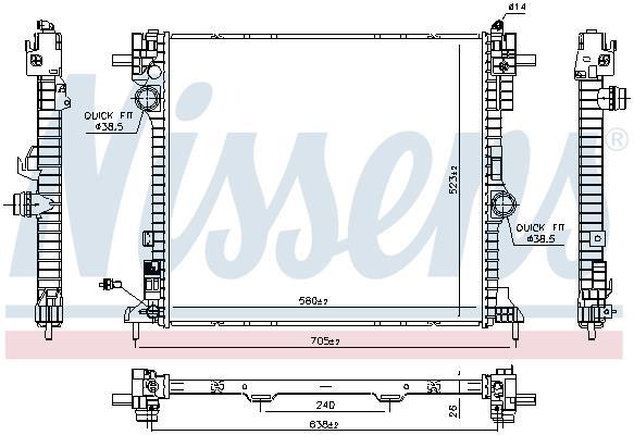 Radiateur moteur (Radiateur de refroidissement) NISSENS 606571