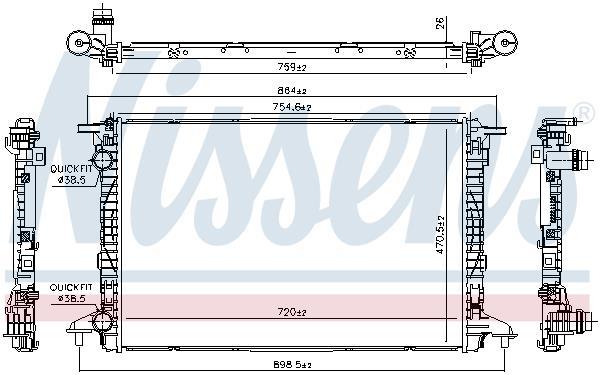 Radiateur moteur (Radiateur de refroidissement) NISSENS 606573