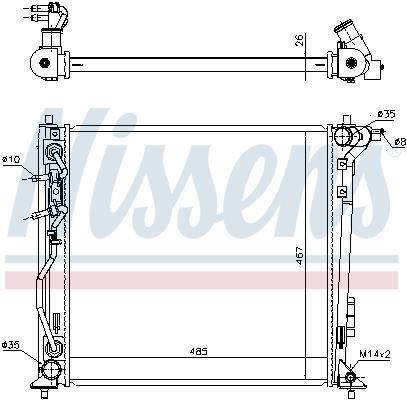 Radiateur moteur (Radiateur de refroidissement) NISSENS 606606