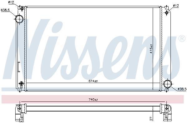 Radiateur moteur (Radiateur de refroidissement) NISSENS ref. 606635