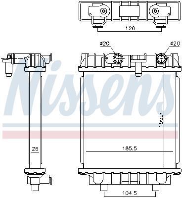 Radiateur moteur (Radiateur de refroidissement) NISSENS 606644