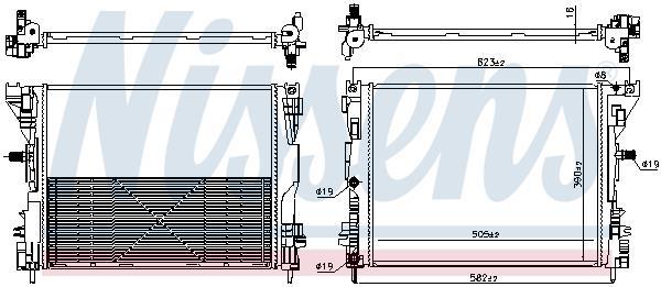 Radiador motor NISSENS 606653