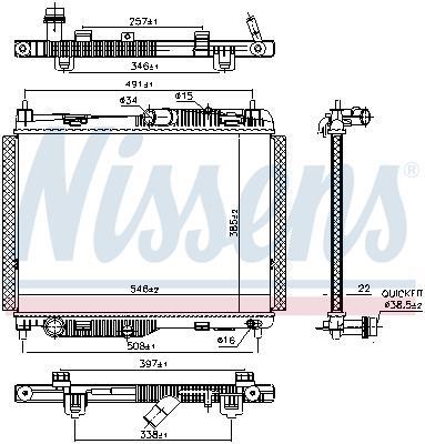 Radiador motor NISSENS 606661