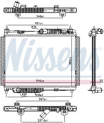 Radiador motor NISSENS 606662