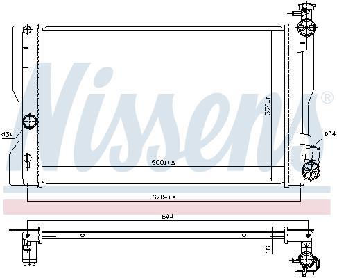 Radiateur moteur (Radiateur de refroidissement) NISSENS 606663