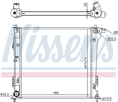 Radiateur moteur (Radiateur de refroidissement) NISSENS 606671