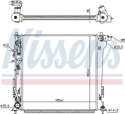 Radiateur moteur (Radiateur de refroidissement) NISSENS ref. 606673