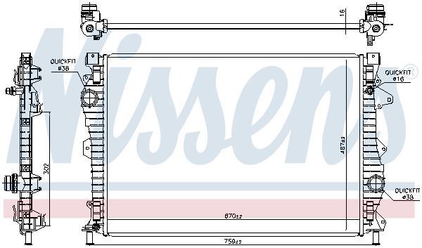Radiateur moteur (Radiateur de refroidissement) NISSENS 606681