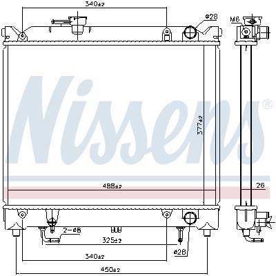 Radiador motor NISSENS ref. 606692