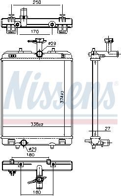 Radiateur moteur (Radiateur de refroidissement) NISSENS ref. 606697