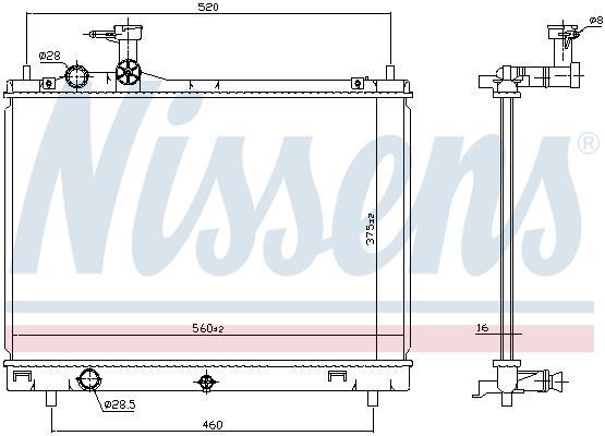 Radiateur moteur (Radiateur de refroidissement) NISSENS 606700