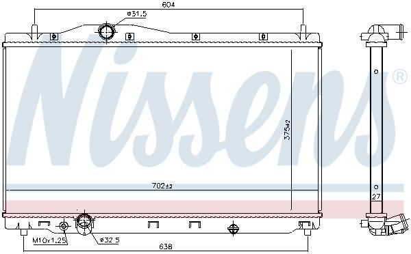 Radiateur moteur (Radiateur de refroidissement) NISSENS ref. 606701