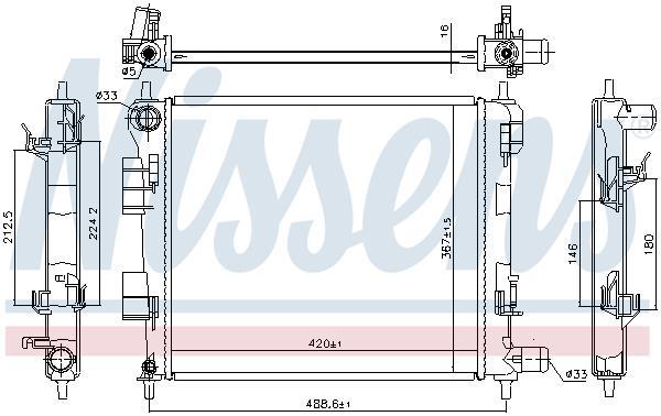 Radiador motor NISSENS 606702
