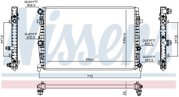 Radiateur moteur (Radiateur de refroidissement) NISSENS ref. 606723