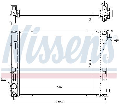 Radiateur moteur (Radiateur de refroidissement) NISSENS 606725