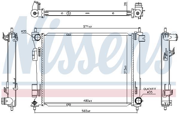 Radiateur moteur (Radiateur de refroidissement) NISSENS ref. 606731