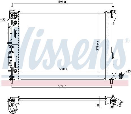 Radiateur moteur (Radiateur de refroidissement) NISSENS 606732