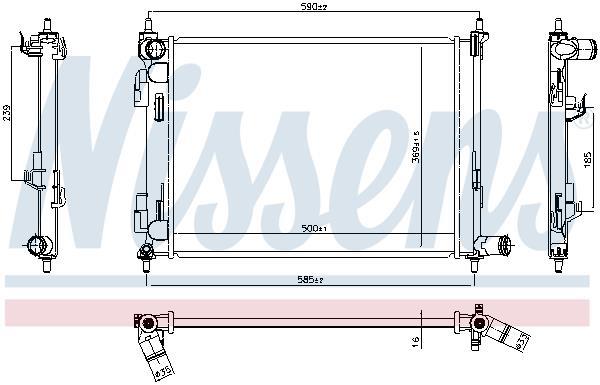 Radiateur moteur (Radiateur de refroidissement) NISSENS ref. 606733