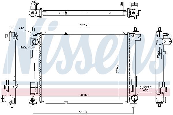 Radiateur moteur (Radiateur de refroidissement) NISSENS 606734