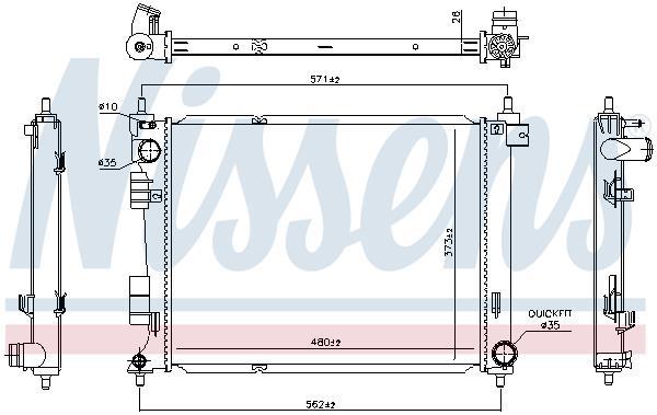 Radiateur moteur (Radiateur de refroidissement) NISSENS 606735