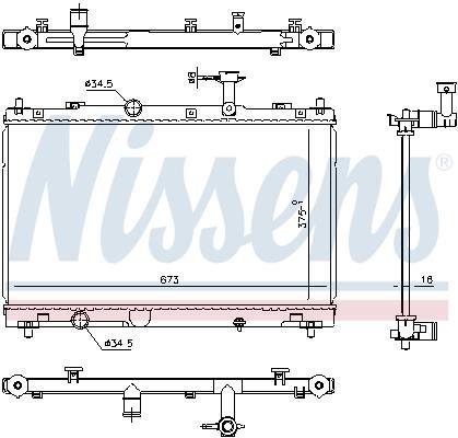 Radiador motor NISSENS ref. 606736