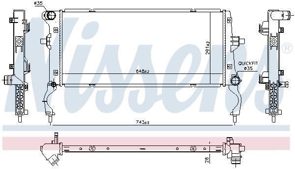 Radiateur moteur (Radiateur de refroidissement) NISSENS 606739