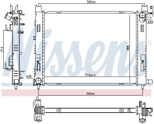 Radiador motor NISSENS ref. 606760
