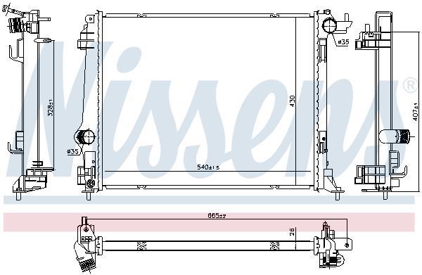 Radiateur moteur (Radiateur de refroidissement) NISSENS 606761