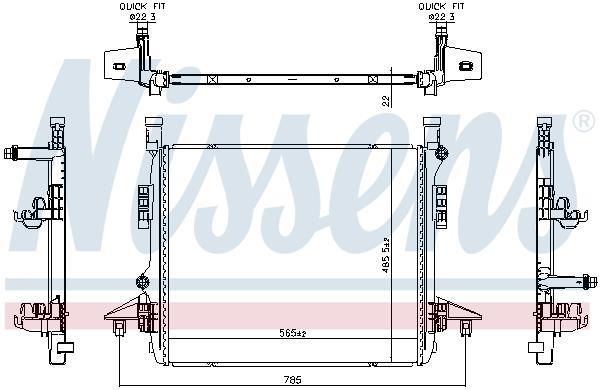 Radiateur moteur (Radiateur de refroidissement) NISSENS ref. 606780