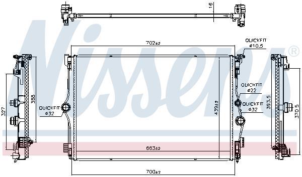 Radiador motor NISSENS 606781