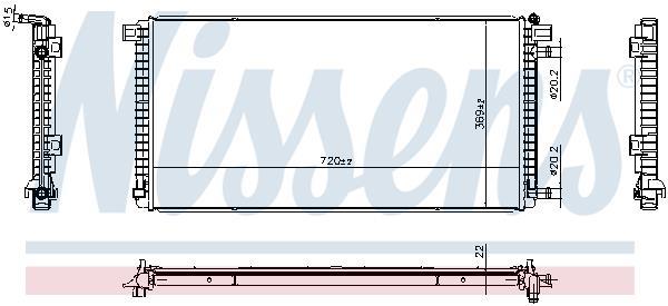 Radiateur moteur (Radiateur de refroidissement) NISSENS 606787