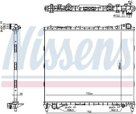 Radiateur moteur (Radiateur de refroidissement) NISSENS ref. 606799
