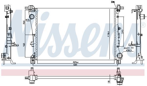Radiateur moteur (Radiateur de refroidissement) NISSENS 606810