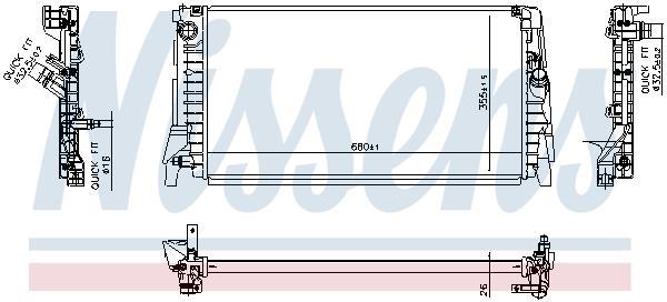 Radiateur moteur (Radiateur de refroidissement) NISSENS ref. 606812